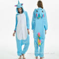 cute woman flannel one piece hooded pajamas sleepwear